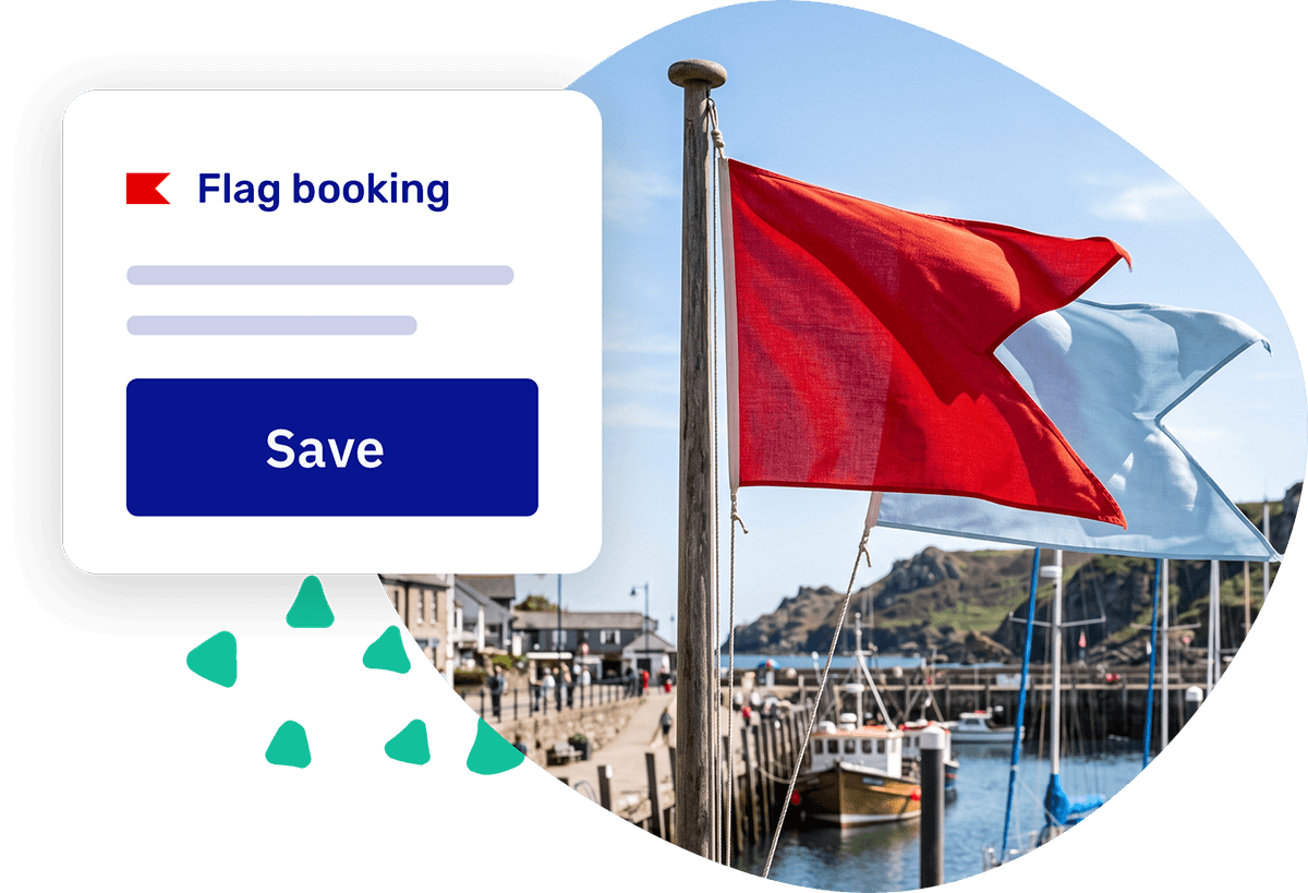 Flagged booking with a flag pill on the booking detail page