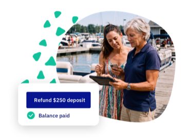 Returning a deposit to a customer at the dock